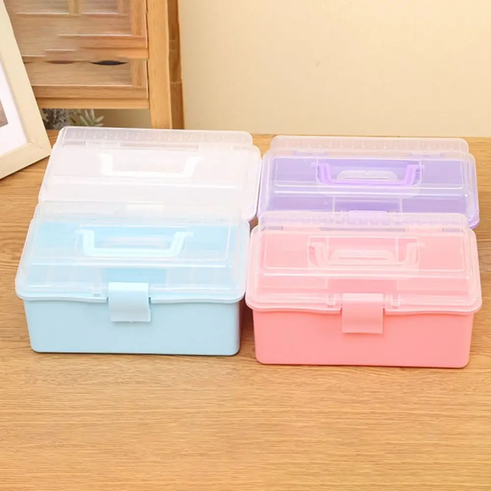 2/3 Layers Large Capacity Storage Box Foldable Multifunctional Plastic Portable Makeup Hairpin Organizer Nail Art Jewelry Box